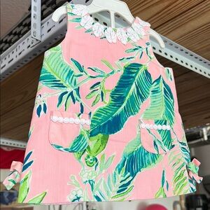 Lilly Pulitzer Pink and Green Tropical Print Dress